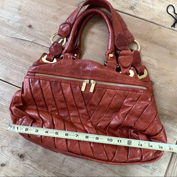 Treesje Dual Strap Tobacco Brown Leather Satchel Handbag - Picture 7 of 16